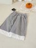 89065 - Quần thô kẻ caro chân ren cho bé size 90-130