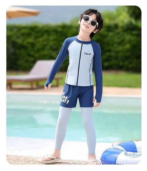 22031 - Bộ bơi YUKE dài tay, quần dài chống nắng cho bé trai size XL-6XL