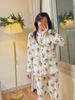 BM2508PJ02 - Pyjama Beemon vải tổ ong màu be họa tiết cho Mẹ freesize 50-65kg