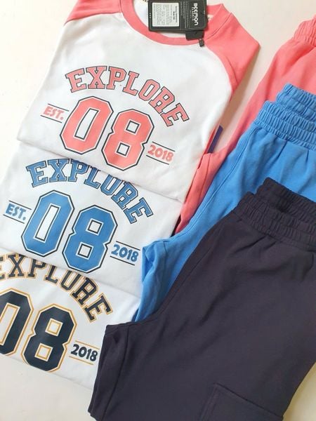 BM2605ST12 - Bộ cotton Beemon rib cổ tròn trẻ em size 120-160
