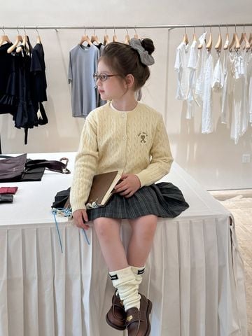 25G096 - Cardigan vặn thừng AMBB nhiều màu cho bé gái size 90-160