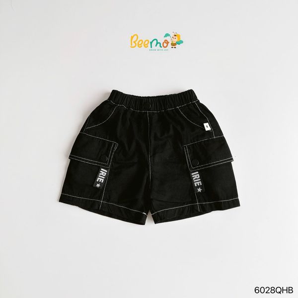 6028QHB - Quần short kaki Beemo kẹp dây trang trí cho bé size 1-6y