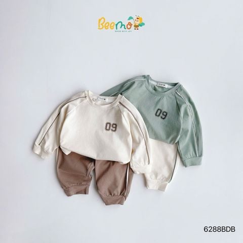 6288BDB - Bộ thun Beemo số 09 năng động 2 màu bé trai size 1-6y