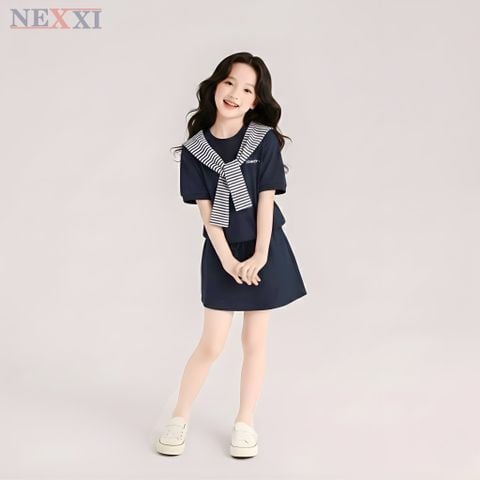 2604.8 - Set bộ Nexxi váy thun dây vai sọc bé gái size 3-14y