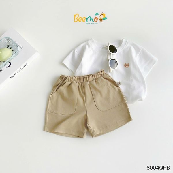6004QHB - Quần Beemo thun cotton màu trơn size 1-5y