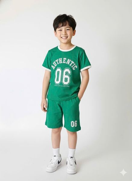 BM2601ST09 - Bộ cotton Beemon hình số 2 màu cho bé size 120-160