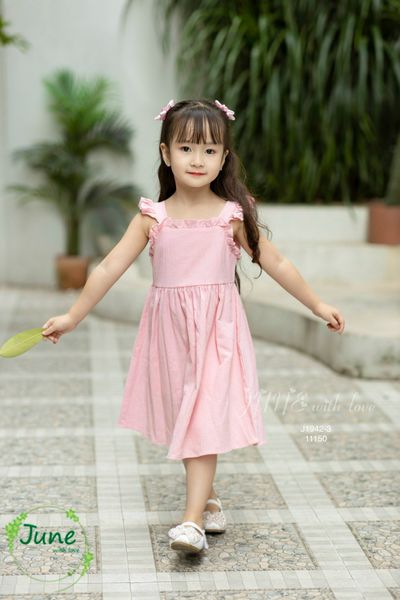 V00030 - Váy thô đũi June hay dây vai cánh tiên trơn nhiều màu BG size 1-10y