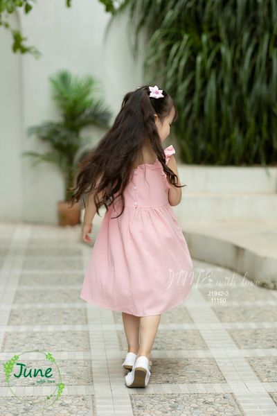 V00030 - Váy thô đũi June hay dây vai cánh tiên trơn nhiều màu BG size 1-10y