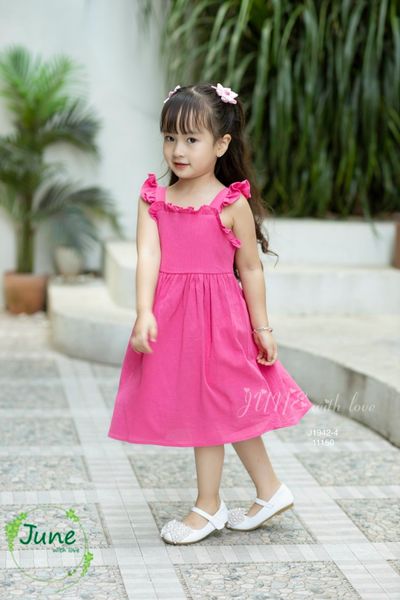 V00030 - Váy thô đũi June hay dây vai cánh tiên trơn nhiều màu BG size 1-10y