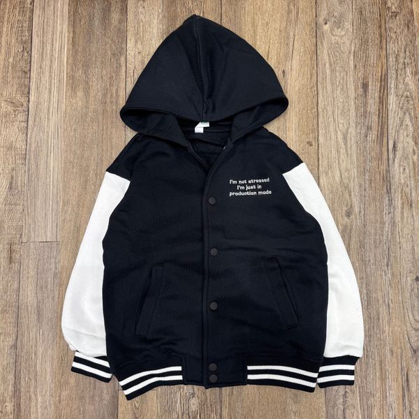 AKBT45 - Áo khoác bomber nỉ Sela 2 màu đen, đỏ đô cho bé size 122-164