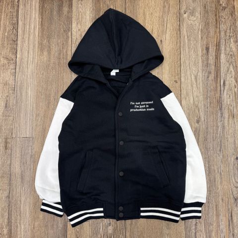 AKBT45 - Áo khoác bomber nỉ Sela 2 màu đen, đỏ đô cho bé size 122-164