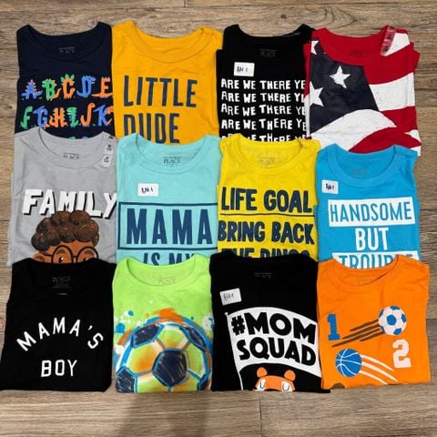 ABT40 - BM1 - Áo cotton cộc tay Place dòng Nhí nhiều mẫu Bé Trai size 12m - 5y