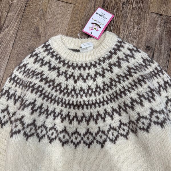 ABG30 - Áo len màu kem thổ cẩm cho bé size 2-6y