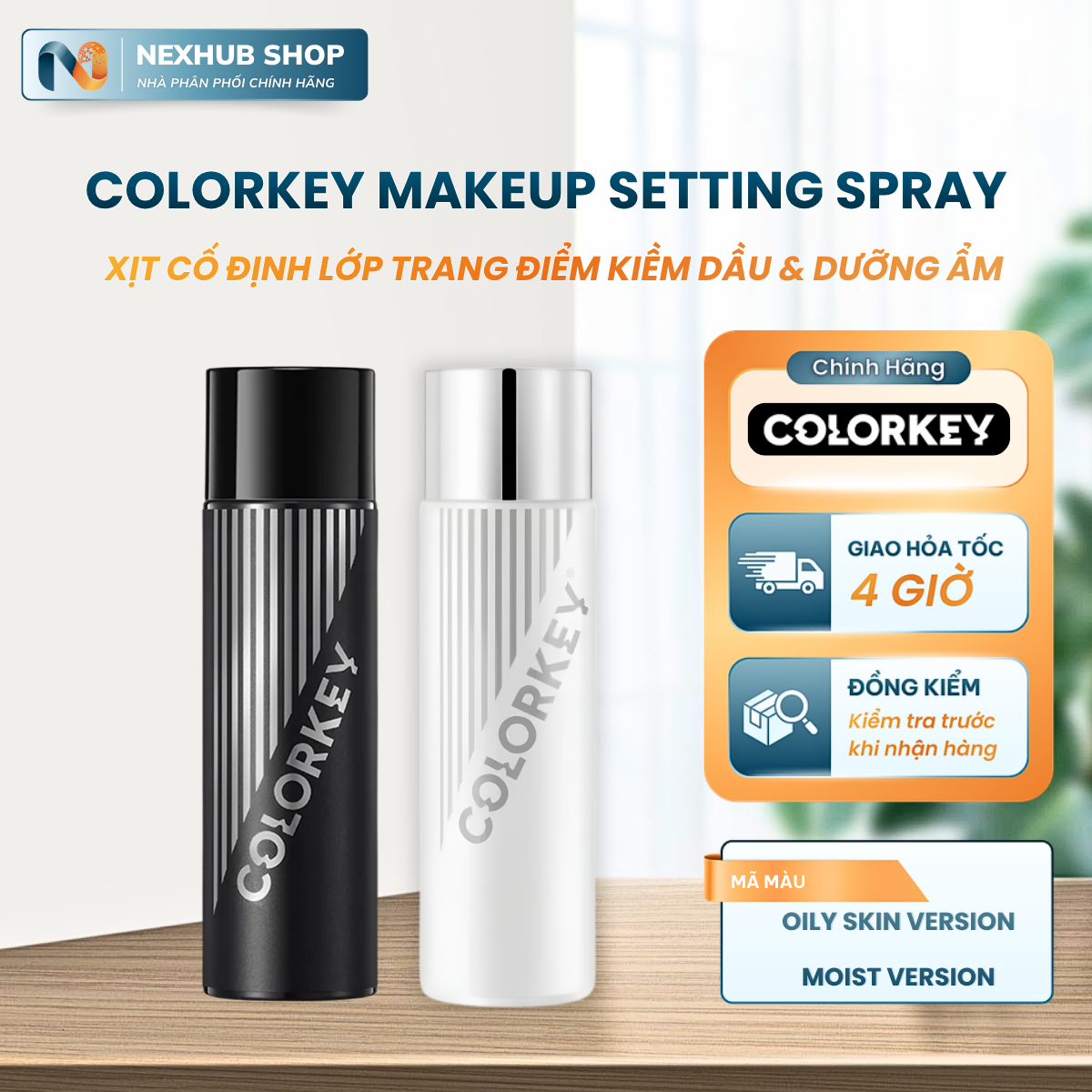 Xịt Khóa Nền Kiềm Dầu COLORKEY - Cố Định Lớp Trang Điểm Cả Ngày & Cấp Ẩm Cho Da