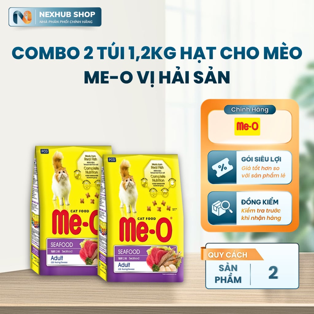 Combo Túi 1,2kg Hạt Cho Mèo Me-O Vị Cá Ngừ – Dinh Dưỡng Hằng Ngày, Hỗ Trợ Tiêu…