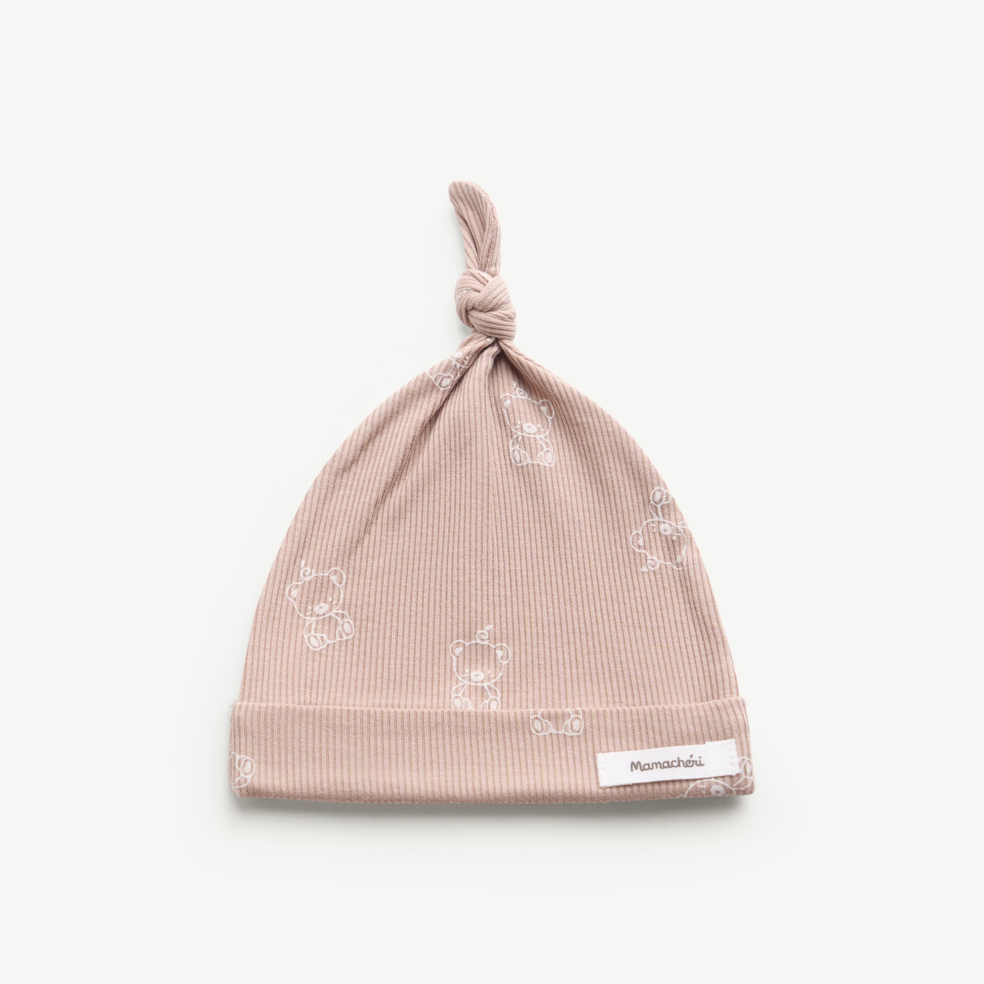 Mũ unisex sơ sinh vải tăm chóp nút xinh xắn