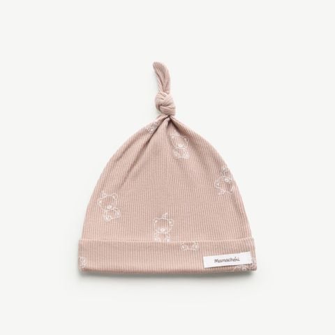  Mũ unisex sơ sinh vải tăm chóp nút xinh xắn 