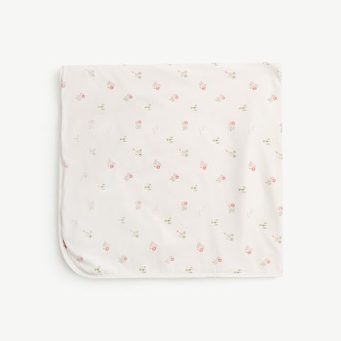  Khăn ủ có mũ bé trai in hoạ tiết nhỏ 76x76cm 