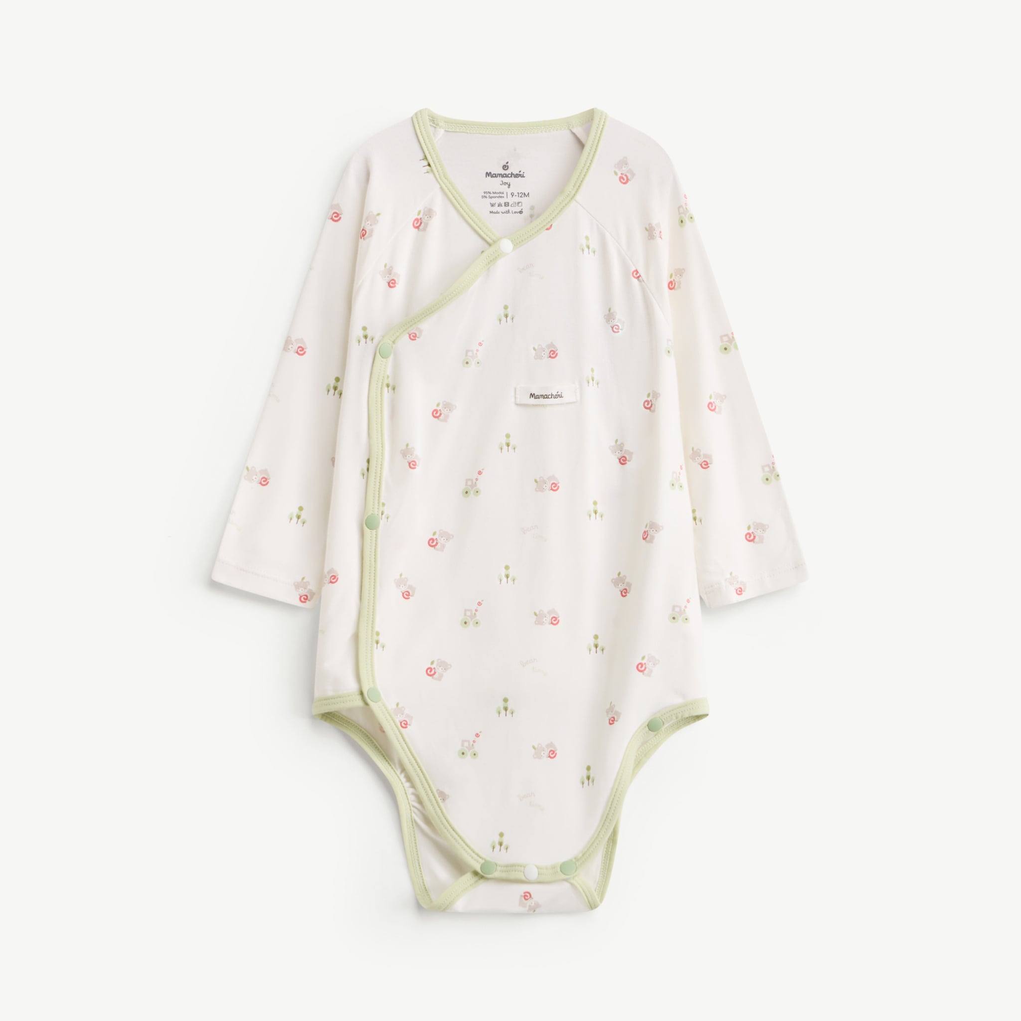  Bodysuit dài tay bé trai cúc cài lệch cao cấp 