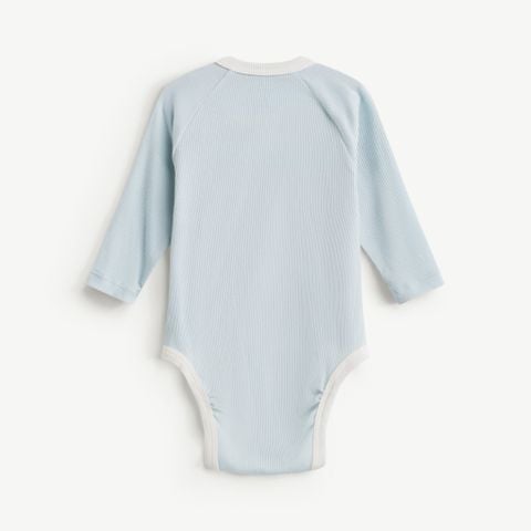  Bodysuit dài tay bé trai cúc phối màu thông minh 