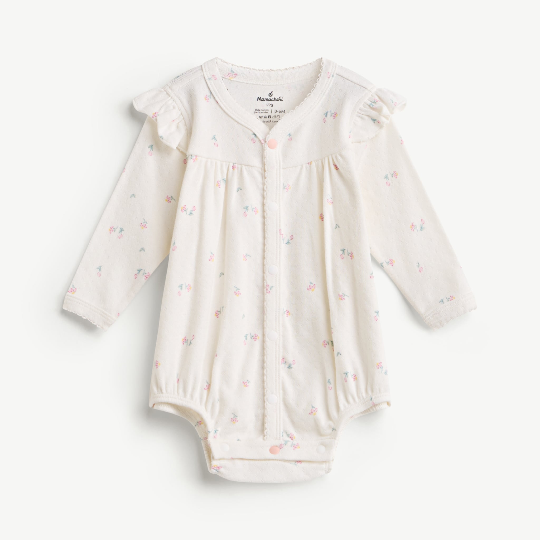  Bodysuit dài tay bé gái cúc đũng tiện lợi 