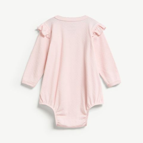  Bodysuit dài tay bé gái cúc phối màu thông minh 