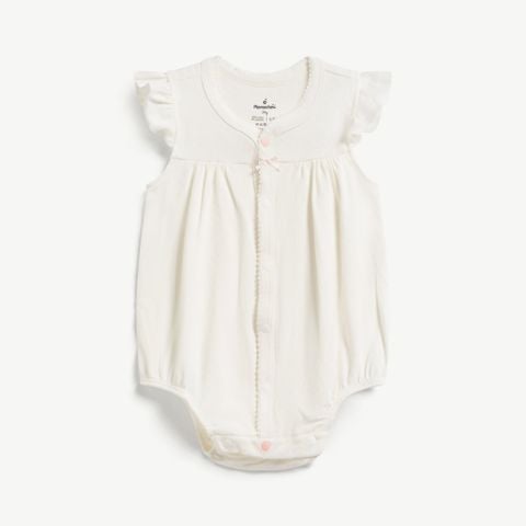  Bodysuit cộc tay bé gái AirCotton thoáng mát cúc phối màu 