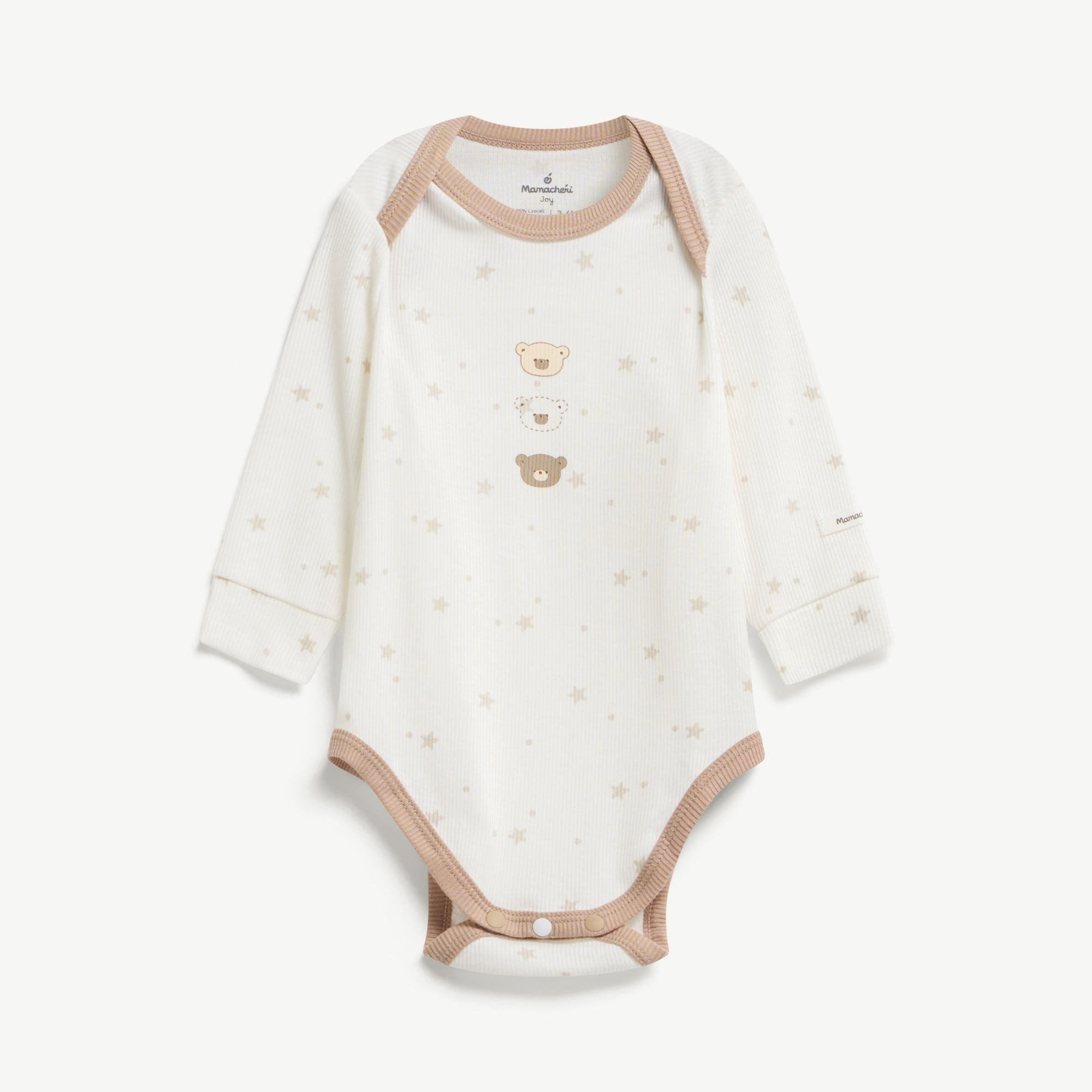  Bodysuit dài tay unisex cổ chồm tiện lợi 