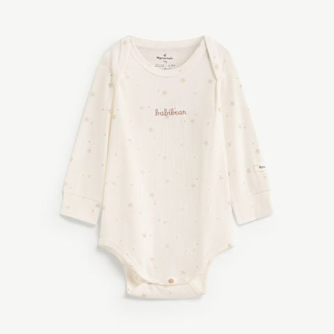  Bodysuit dài tay unisex vai chồm vải thun tăm 