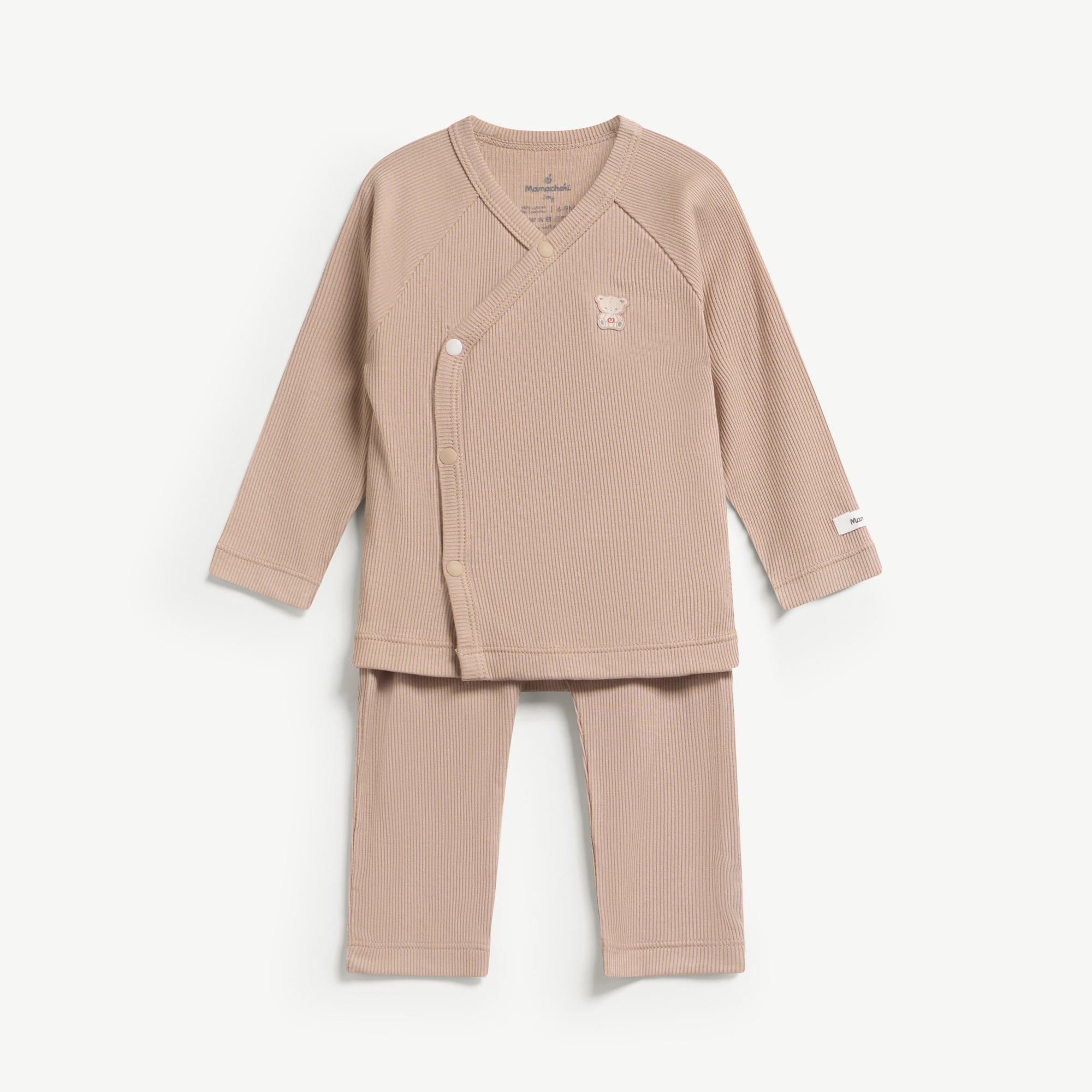  Bộ dài tay unisex cúc phối màu cài lệch 