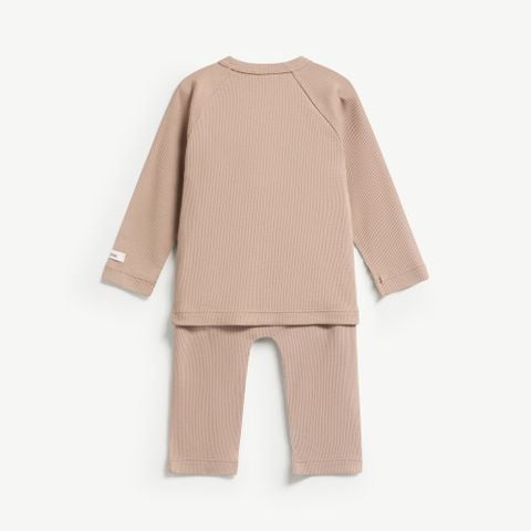  Bộ dài tay unisex cúc phối màu cài lệch 