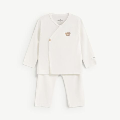  Bộ rời dài tay unisex sơ sinh vải molistflex cúc cài lệch 