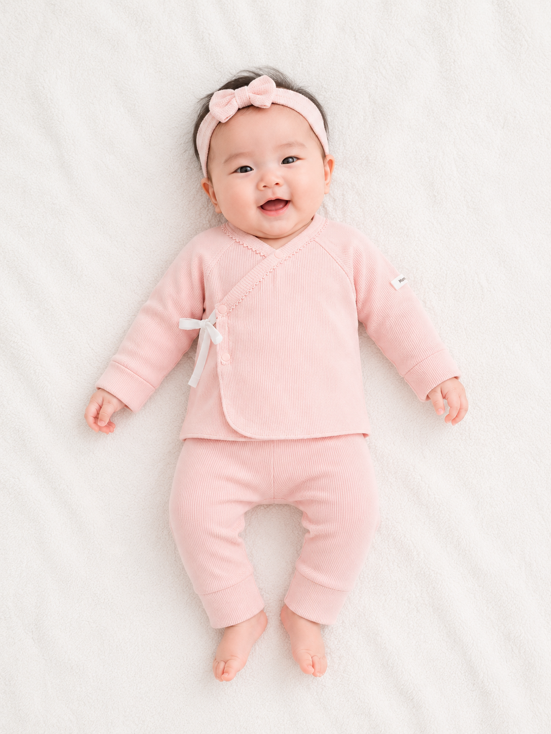  Bộ dài tay bé gái AirCotton, phong cách kimono 