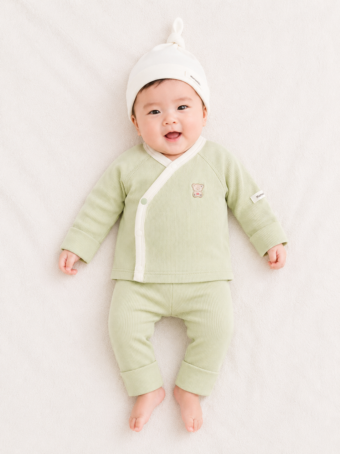  Bộ dài tay bé trai có tất cúc phối màu, cài lệch 