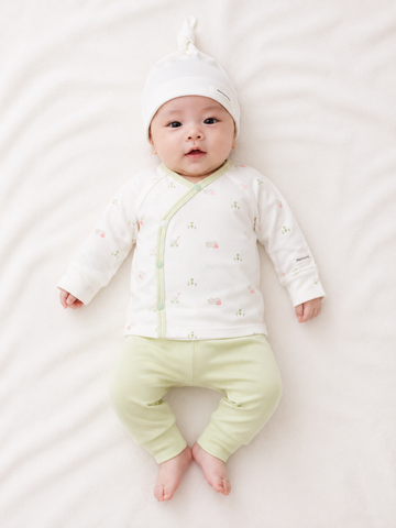  Bộ dài tay bé trai cúc phối màu, bao tay, bao chân 