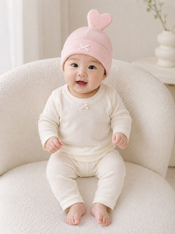  Bộ dài tay giữ nhiệt bé gái cổ chồm vai 