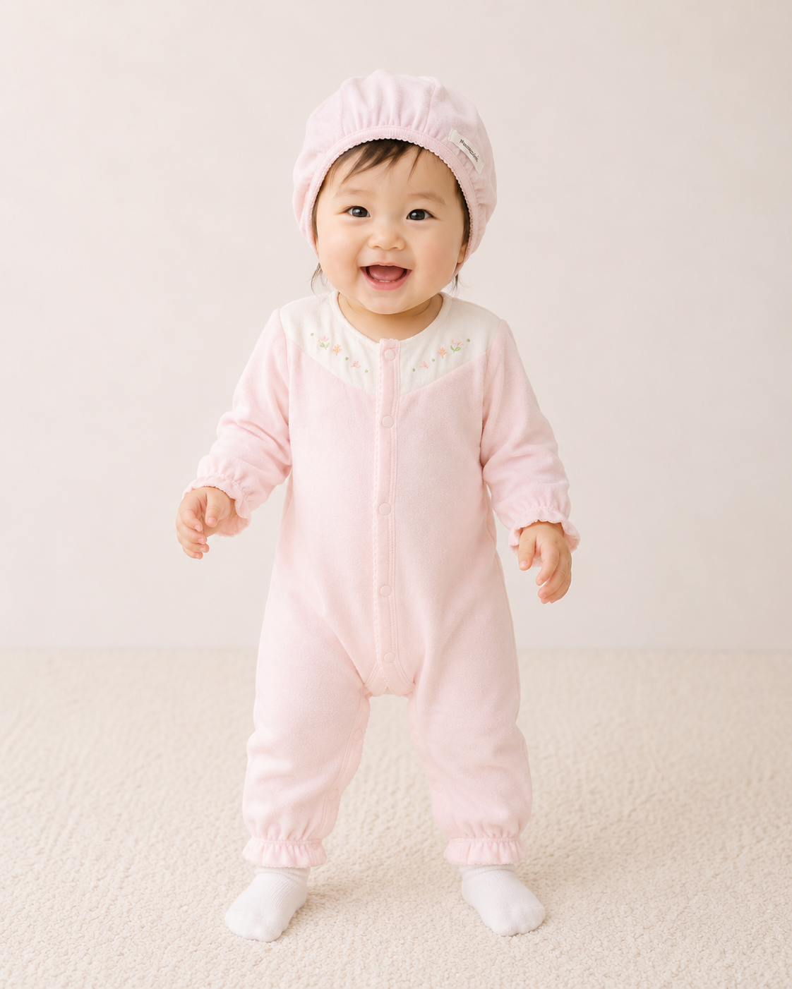  Bộ liền thân bé gái bo gấu tay và chân 