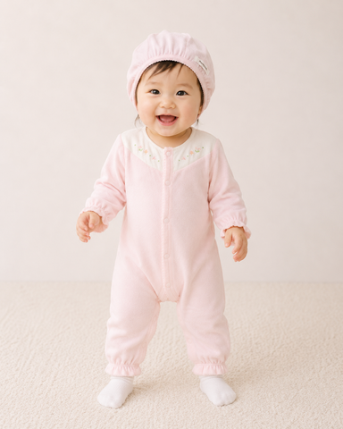  Bộ liền thân bé gái bo gấu tay và chân 