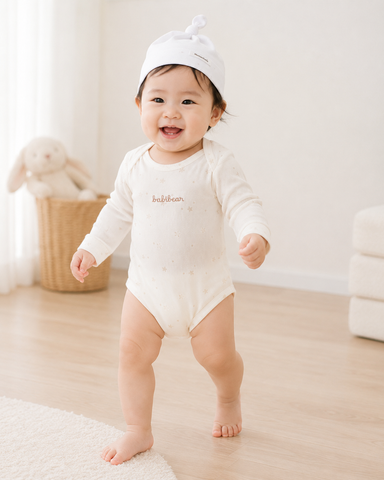  Bodysuit dài tay unisex vai chồm vải thun tăm 