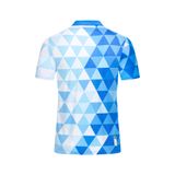  Áo Pickleball - Tennis polo họa tiết xanh ya phối trắng 
