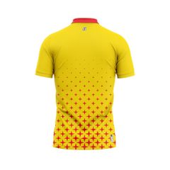 Áo thun đồng phục polo vàng phối họa tiết ngôi sao đỏ