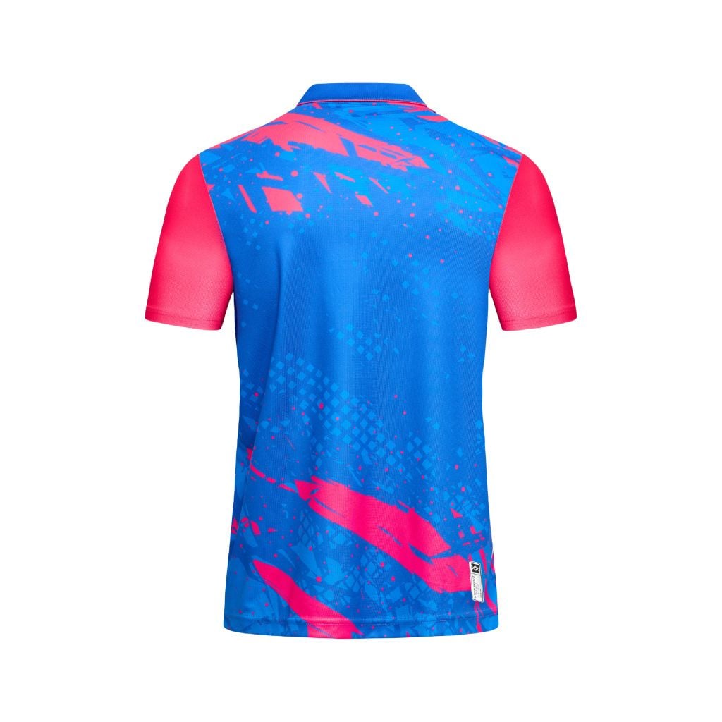 Áo Pickleball - Tennis polo họa tiết xanh bích phối màu