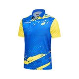  Áo Pickleball - Tennis polo họa tiết xanh bích phối màu 