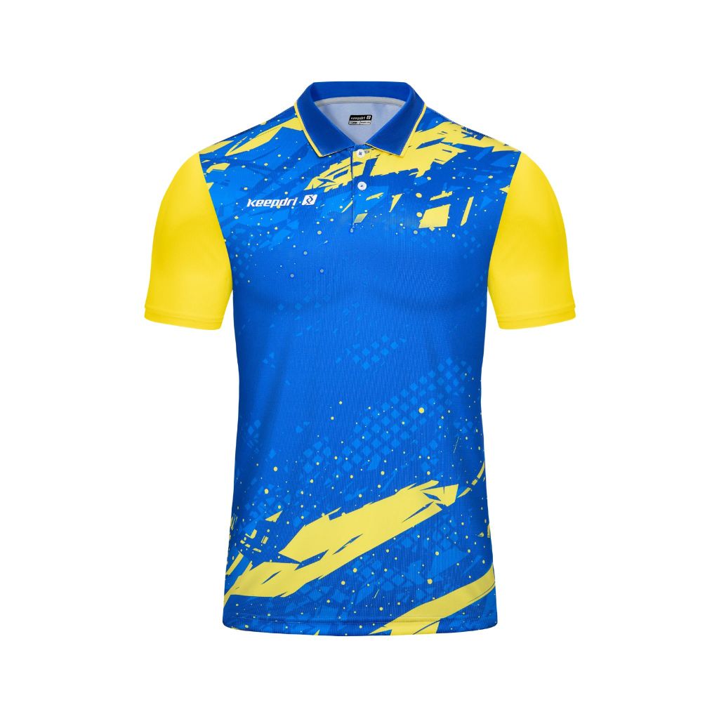 Áo Pickleball - Tennis polo họa tiết xanh bích phối màu