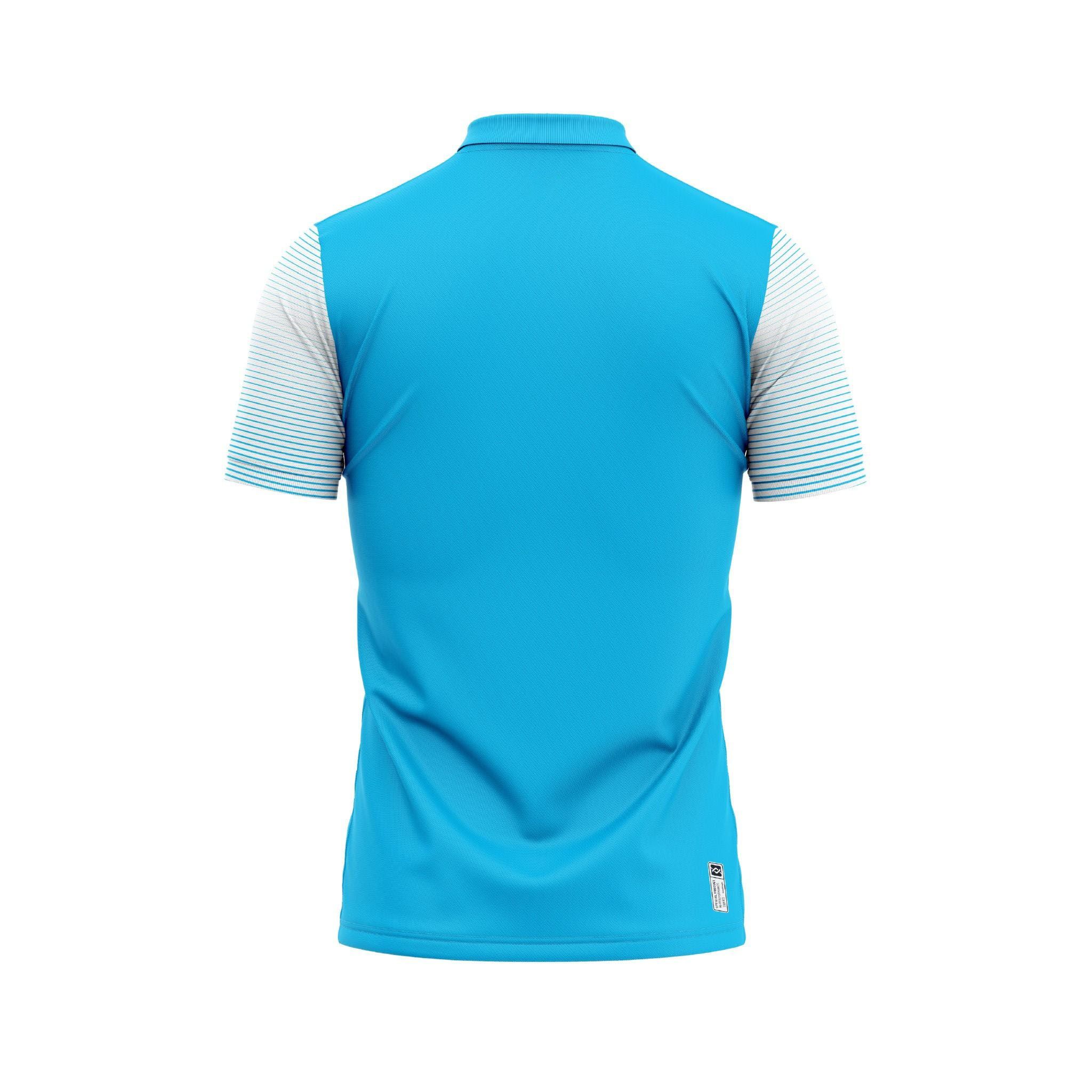  Thiết kế và sản xuất theo yêu cầu Áo polo đồng phục thể thao cổ polo tay ngắn họa tiết in thăng hoa Logo xanh lá trắng vải pha Polyester-Spandex co giãn 4 chiều OEM/ODM MOQ thấp 