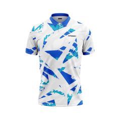 Áo Pickleball - Tennis họa tiết trắng phối xanh