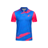 Thiết kế và sản xuất theo yêu cầu Áo polo thể thao Pickleball & Tennis cổ polo tay ngắn họa tiết in thăng hoa xanh dương phối màu vải pha Polyester-Spandex co giãn 4 chiều OEM/ODM MOQ thấp