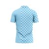 Thiết kế và sản xuất theo yêu cầu Áo polo thể thao Pickleball & Tennis cổ polo tay ngắn họa tiết in thăng hoa dòng họa tiết vuông vải pha Polyester-Spandex co giãn 4 chiều OEM/ODM MOQ thấp