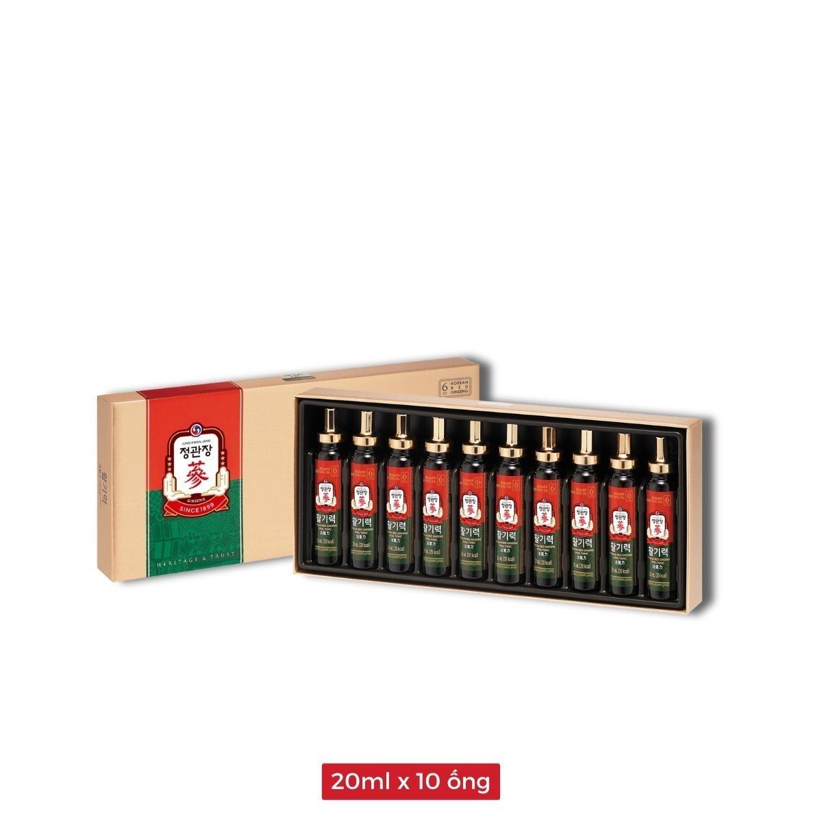  Nước Uống Hồng Sâm KGC Jung Kwan Jang Vital Tonic (Hwal Gi Ruk) (20ml x 10 Ống) 