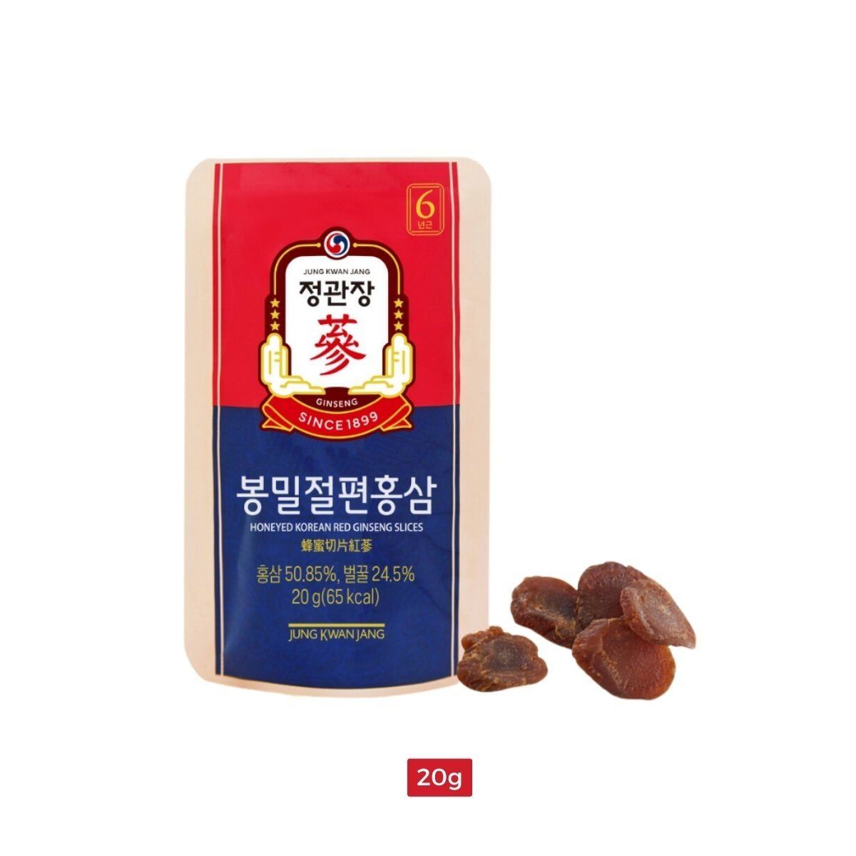  Hồng Sâm Lát Tẩm Mật Ong KGC Honeyed Slices 20 g x 12 Hộp 